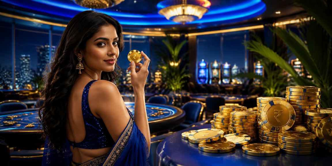 Bangalore MG Road entertainment scene with casino and rupee symbol